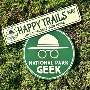 Aluminum Signs Combo Pack- Happy Trails Road 4"x18" &  NPG Logo  12" (includes US shipping, via USPS only)