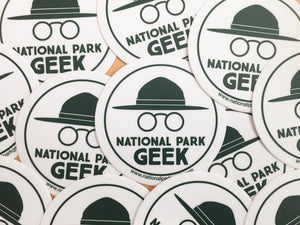 National Park Geek Logo Sticker (includes US shipping, via USPS only)