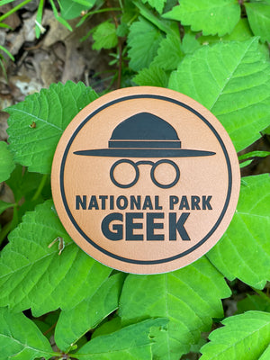 National Park Geek Leather Patch 3" (includes US shipping, via USPS only)