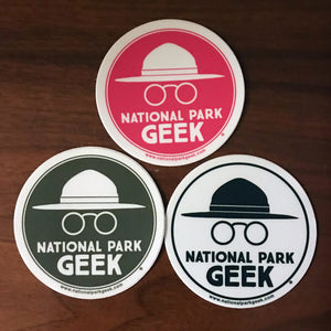 National Park Geek Logo Stickers (3 Pack - Various Colors) (includes US shipping, via USPS only)