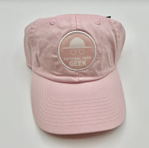 National Park Geek Light Pink Hat (includes US shipping, via USPS only)