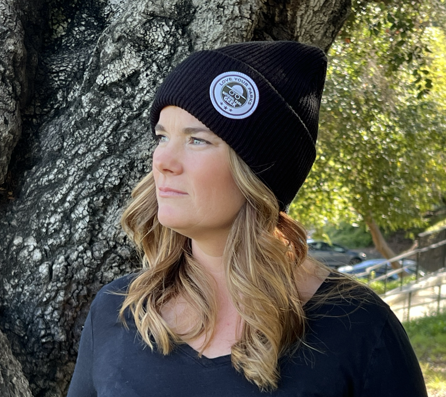 Knit Beanie featuring "Love Your Parks" Patch