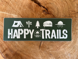 Mini Bumper Sticker 6"x2" - Happy Trails (includes US shipping, via USPS only)