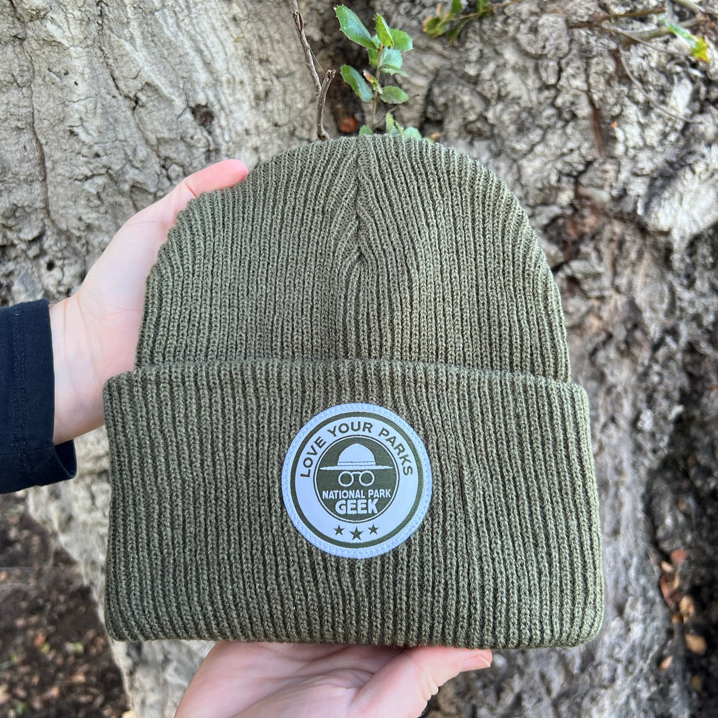 Knit Beanie featuring "Love Your Parks" Patch