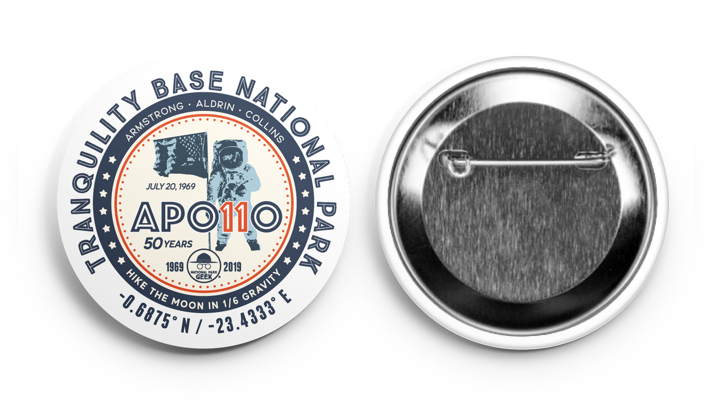 Apollo 11 Tranquility Base Sticker & Button Set
