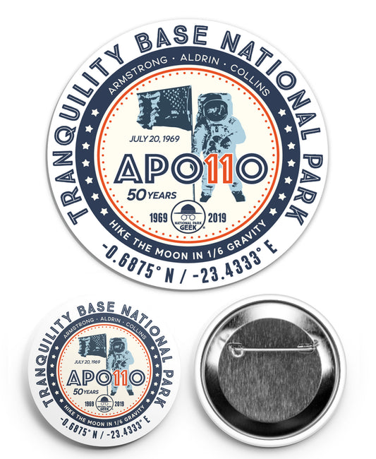 Apollo 11 Tranquility Base Sticker & Button Set