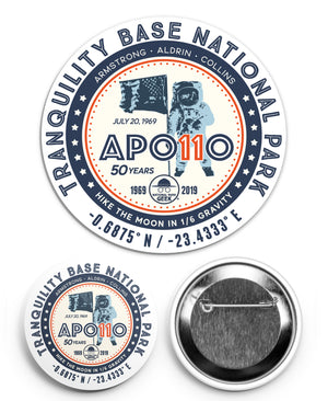 Apollo 11 Tranquility Base NP Sticker & Button Set *Special Edition* (includes US shipping)