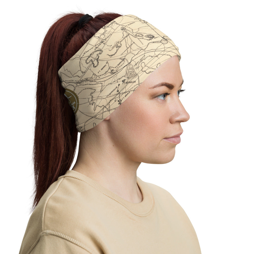 DC Civil War Defenses Map Neck Gaiter