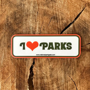 I Heart Parks Retro Sticker (includes US shipping, via USPS only!)