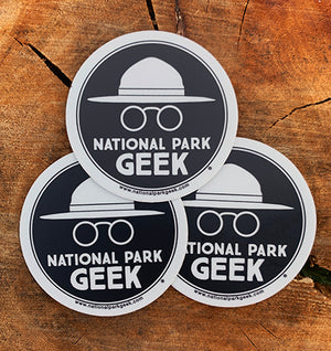National Park Geek Logo Black Stickers (3 Pack) (includes US shipping, via USPS only)