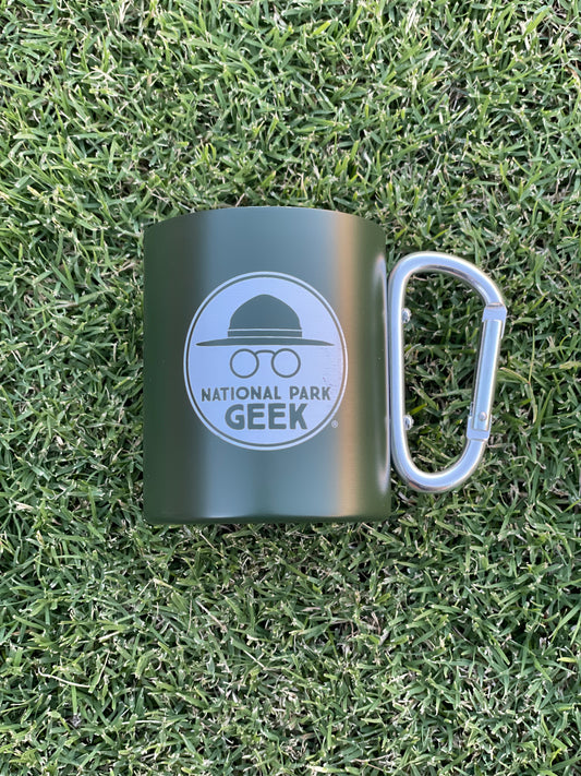 National Park Geek Carabiner Mug - Green