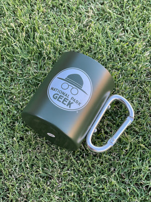 National Park Geek Carabiner Mug - Green (includes US shipping, via USPS only)