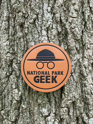National Park Geek Leather Patch 3" (includes US shipping, via USPS)