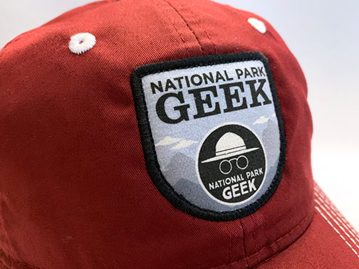 Dad Hat with NPG Shield Patch (Crimson)