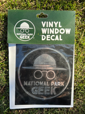 National Park Geek Logo Silver Vinyl Window Decal *Limited Edition* (includes US shipping)