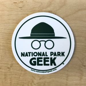 National Park Geek Logo Sticker (includes US shipping, via USPS only)