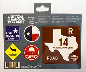 Texas Roadsigns Sticker (includes US shipping via USPS only)